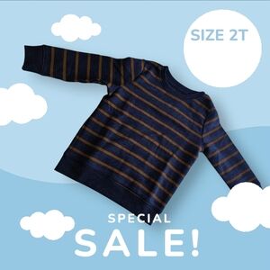 Cat & Jack Toddler Long Sleeve Shirt 2T NWT Brown Navy Striped Top